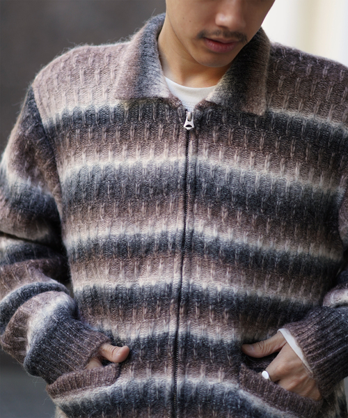 OBEY(オベイ)の「OBEY / オベイ REGGIE ZIP UP CARDIGAN(ニット/セーター・メンズ・ブラック・MEDIUM/LARGE)」の9枚目の写真
