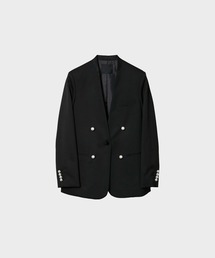 【CINOH/チノ】BLACK FORMAL NO COLLAR JACKET/ブラックフォーマルノーカラージャケット/オケージョン可
