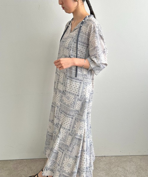 新品　エイミーロウ　バンダナカスタムジャケット　カーキ バンダナプリントワンピース LHELBIE│Eimee Law & LHELBIE 公式