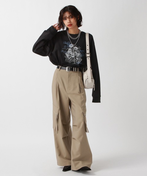 PAGEBOY（ページボーイ）の「フラワーカセットロンT（Tシャツ/カットソー・レディース・ブラック/オフホワイト・FREE）」の20枚目の写真