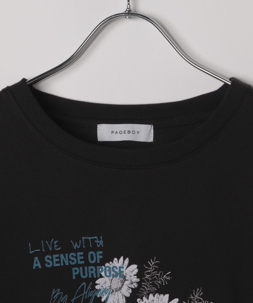 PAGEBOY（ページボーイ）の「フラワーカセットロンT（Tシャツ/カットソー・レディース・ブラック/オフホワイト・FREE）」の10枚目の写真