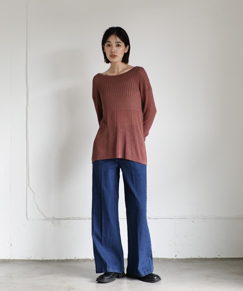 select MOCA Et（セレクトモカエト）の「【Et】2WAY Front Ribbed Knit（ニット/セーター・レディース・レンガ/グレイッシュブルー/ブラック・FREE）」の20枚目の写真