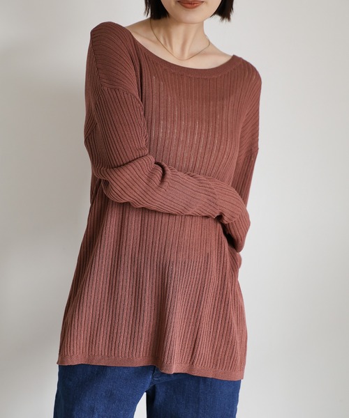 select MOCA Et（セレクトモカエト）の「【Et】2WAY Front Ribbed Knit（ニット/セーター・レディース・レンガ/グレイッシュブルー/ブラック・FREE）」の18枚目の写真