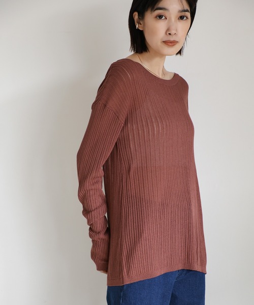 select MOCA Et（セレクトモカエト）の「【Et】2WAY Front Ribbed Knit（ニット/セーター・レディース・レンガ/グレイッシュブルー/ブラック・FREE）」の21枚目の写真