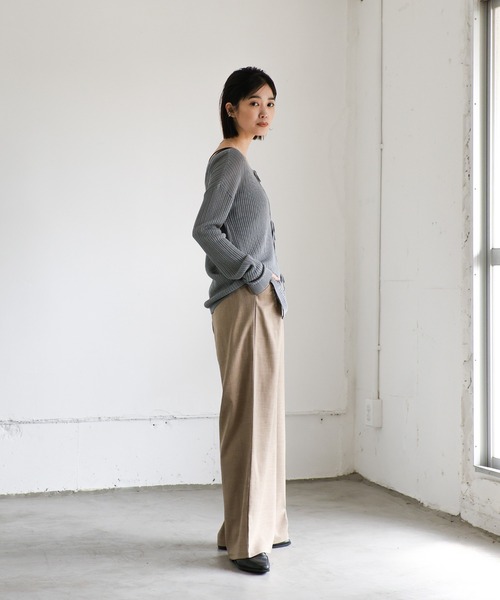 select MOCA Et（セレクトモカエト）の「【Et】2WAY Front Ribbed Knit（ニット/セーター・レディース・レンガ/グレイッシュブルー/ブラック・FREE）」の12枚目の写真