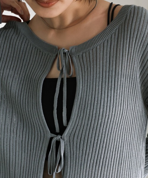 select MOCA Et（セレクトモカエト）の「【Et】2WAY Front Ribbed Knit（ニット/セーター・レディース・レンガ/グレイッシュブルー/ブラック・FREE）」の13枚目の写真