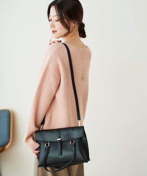 le.coeur blanc（ルクールブラン）の「ベルト付きショルダーBag（ショルダーバッグ・レディース・グレイッシュベージュ/ブラウン/ブラック・FREE）」の7枚目の写真