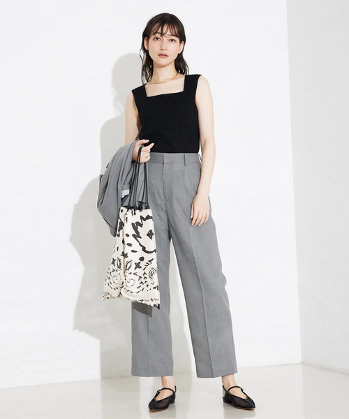 qualite（カリテ）の「ラメスクエアノースリーブニット/ノースリーブトップス（タンクトップ・レディース・ブラック/ライトグレー・フリー）」の21枚目の写真