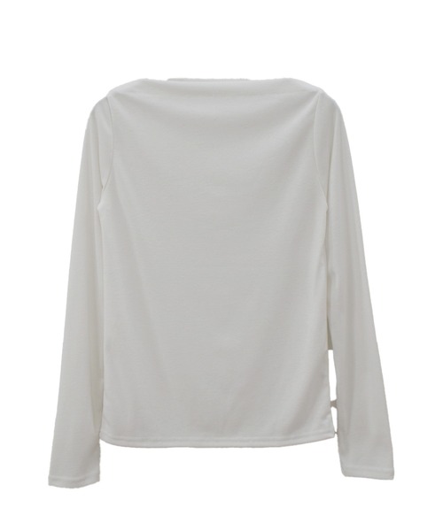 Reurie'(レウリィ)の「【ZOZO限定】オフショルダーカットソー/off shoulder basic top 長袖 シンプル きれいめ ベーシック モード 大人カジュアル フェミニン レディライク モノトーン(Tシャツ/カットソー・レディース・ホワイト/ブラック・FREE)」の9枚目の写真