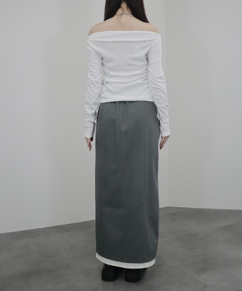 Reurie'(レウリィ)の「【ZOZO限定】オフショルダーカットソー/off shoulder basic top 長袖 シンプル きれいめ ベーシック モード 大人カジュアル フェミニン レディライク モノトーン(Tシャツ/カットソー・レディース・ホワイト/ブラック・FREE)」の13枚目の写真