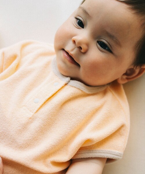 こども ビームス(コドモビームス)の「ベビー パイル トップス 2025(70~80cm)(Tシャツ/カットソー・キッズ・オレンジ系その他4/グリーン系その他・70/80)」の1枚目の写真