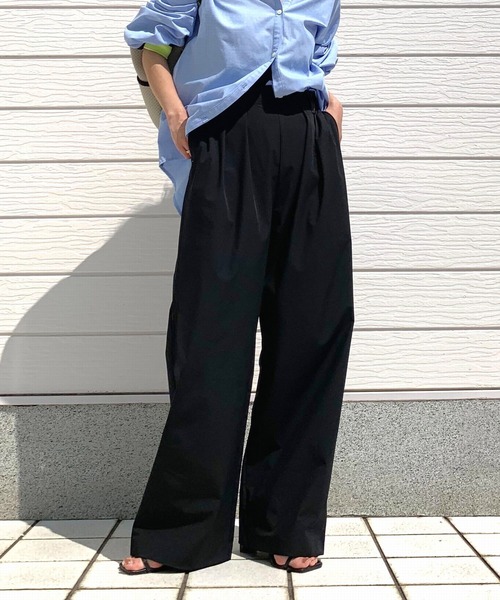 Q(キュー)の「COOLタッチワイドパンツ(その他パンツ・レディース・イエロー/グレー/ブラック・MEDIUM)」の1枚目の写真