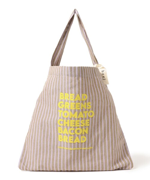 Ray BEAMS（レイビームス）の「【別注】beej / ストライプ トートバッグ（トートバッグ・レディース・ホワイト/ベージュ・ONE SIZE）」の10枚目の写真
