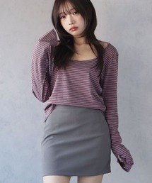 RiNc（リンク）の「【 BARELY BLUE / ベアリーブルー 】 クルーネック ボーダー ロンT（Tシャツ/カットソー）」