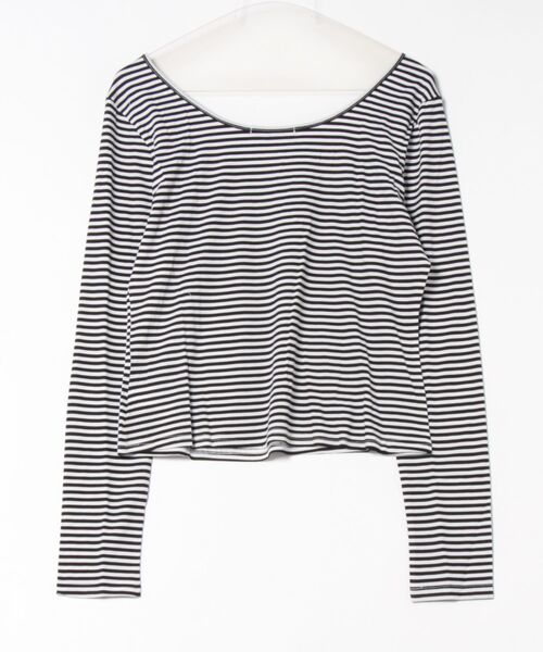 BARELY BLUE(ベアリーブルー)の「【 BARELY BLUE / ベアリーブルー 】 クルーネック ボーダー ロンT(Tシャツ/カットソー・レディース・ホワイト系/パープル系/ピンク系/グリーン系・FREE)」の5枚目の写真