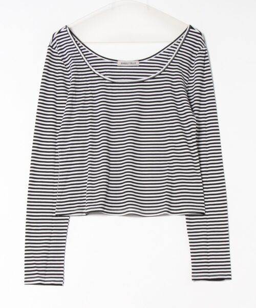 BARELY BLUE(ベアリーブルー)の「【 BARELY BLUE / ベアリーブルー 】 クルーネック ボーダー ロンT(Tシャツ/カットソー・レディース・ホワイト系/パープル系/ピンク系/グリーン系・FREE)」の12枚目の写真
