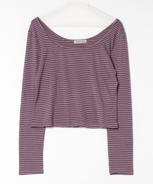 BARELY BLUE(ベアリーブルー)の「【 BARELY BLUE / ベアリーブルー 】 クルーネック ボーダー ロンT(Tシャツ/カットソー・レディース・ホワイト系/パープル系/ピンク系/グリーン系・FREE)」の14枚目の写真