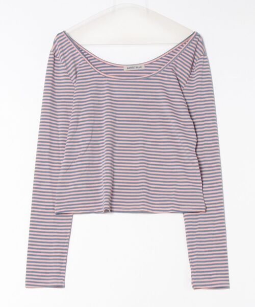 BARELY BLUE(ベアリーブルー)の「【 BARELY BLUE / ベアリーブルー 】 クルーネック ボーダー ロンT(Tシャツ/カットソー・レディース・ホワイト系/パープル系/ピンク系/グリーン系・FREE)」の15枚目の写真