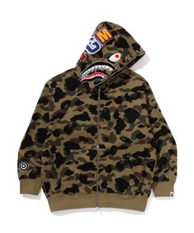 1ST CAMO JACQUARD SHARK RELAXED FIT FULL ZIP HOODIE