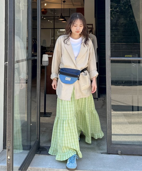 PILIT(ピリット)の「チェックティアードボリュームSK(スカート・レディース・グリーン/ブルー・MEDIUM)」の3枚目の写真