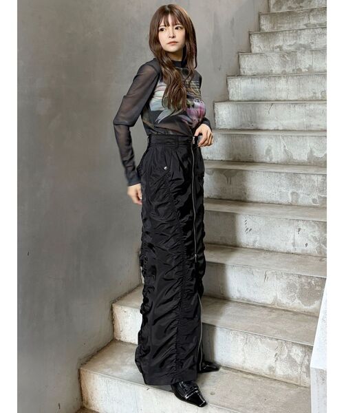 MURUA（ムルーア）の「ファスナースリットギャザースカート（スカート・レディース・ピンク/グレー/ブラック・1/2）」の18枚目の写真