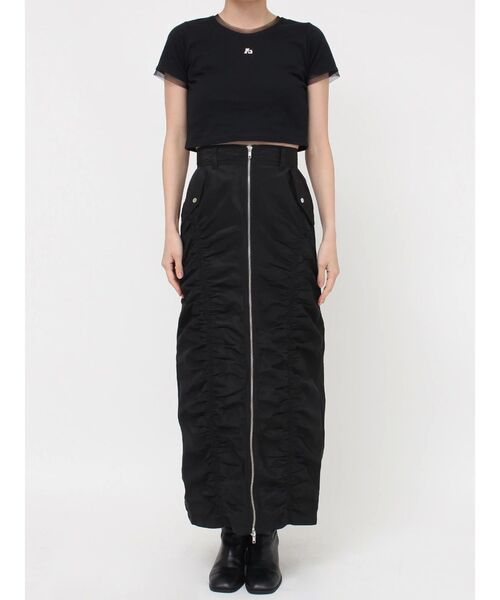 MURUA（ムルーア）の「ファスナースリットギャザースカート（スカート・レディース・ピンク/グレー/ブラック・1/2）」の10枚目の写真