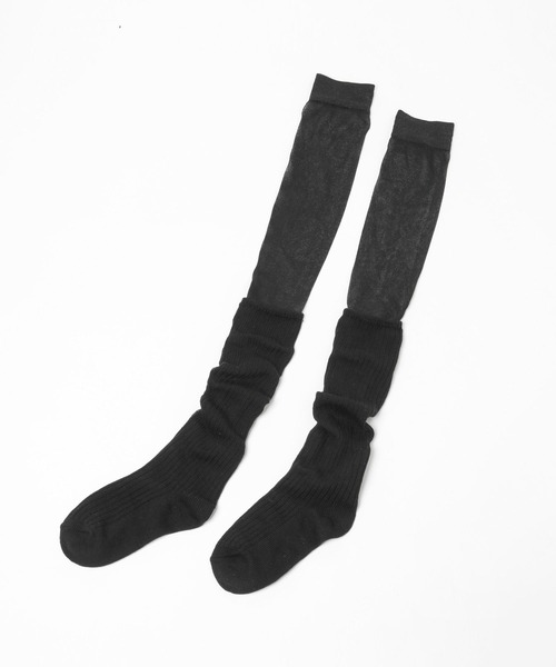 HARE（ハレ）の「2Pセットルーズソックス＊シアーラメハイソックス(HARE)（ソックス/靴下・レディース・グレー/ブラック・FREE）」の17枚目の写真