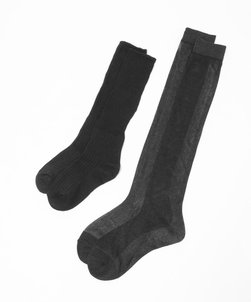 HARE（ハレ）の「2Pセットルーズソックス＊シアーラメハイソックス(HARE)（ソックス/靴下・レディース・グレー/ブラック・FREE）」の16枚目の写真