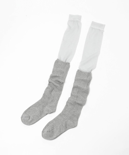 HARE（ハレ）の「2Pセットルーズソックス＊シアーラメハイソックス(HARE)（ソックス/靴下・レディース・グレー/ブラック・FREE）」の15枚目の写真