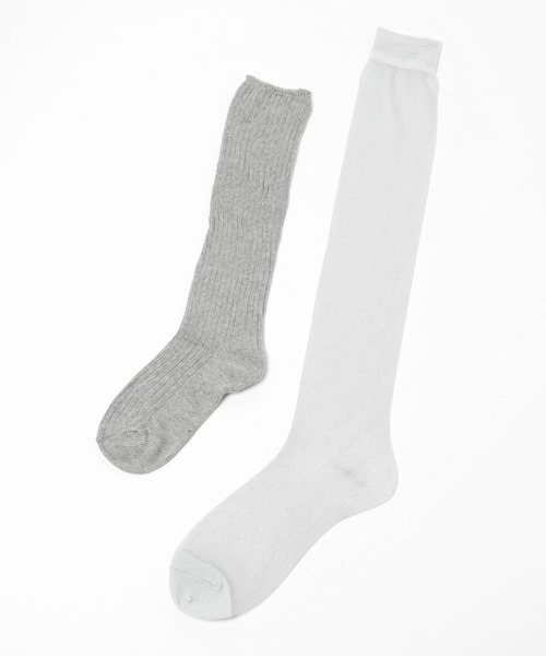 HARE（ハレ）の「2Pセットルーズソックス＊シアーラメハイソックス(HARE)（ソックス/靴下・レディース・グレー/ブラック・FREE）」の13枚目の写真