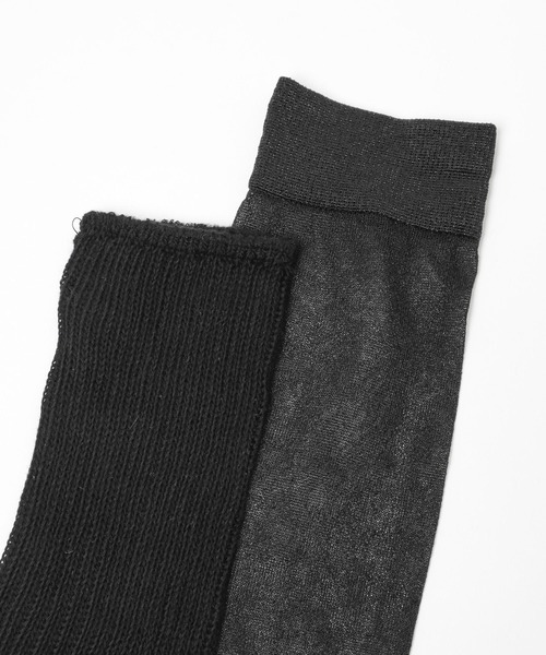 HARE（ハレ）の「2Pセットルーズソックス＊シアーラメハイソックス(HARE)（ソックス/靴下・レディース・グレー/ブラック・FREE）」の11枚目の写真