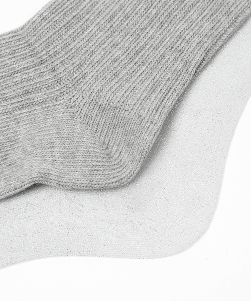 HARE（ハレ）の「2Pセットルーズソックス＊シアーラメハイソックス(HARE)（ソックス/靴下・レディース・グレー/ブラック・FREE）」の7枚目の写真