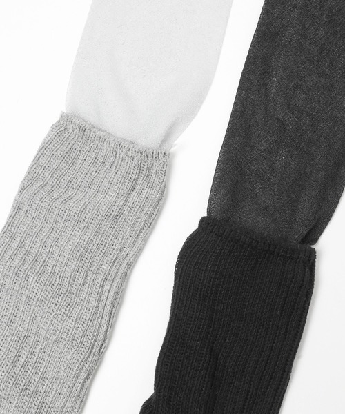 HARE（ハレ）の「2Pセットルーズソックス＊シアーラメハイソックス(HARE)（ソックス/靴下・レディース・グレー/ブラック・FREE）」の6枚目の写真