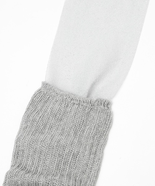 HARE（ハレ）の「2Pセットルーズソックス＊シアーラメハイソックス(HARE)（ソックス/靴下・レディース・グレー/ブラック・FREE）」の5枚目の写真