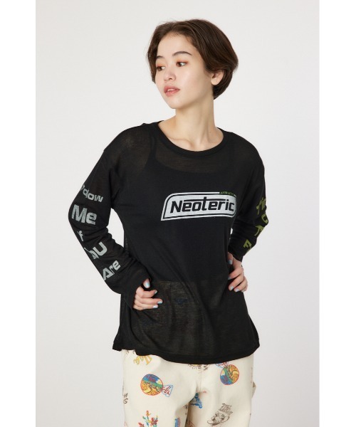 RODEO CROWNS WIDE BOWL(ロデオクラウンズワイドボウル)の「NeotericシアーロングスリーブTシャツ(Tシャツ/カットソー・レディース・ブラック/ライトピンク/オフホワイト・FREE)」の5枚目の写真