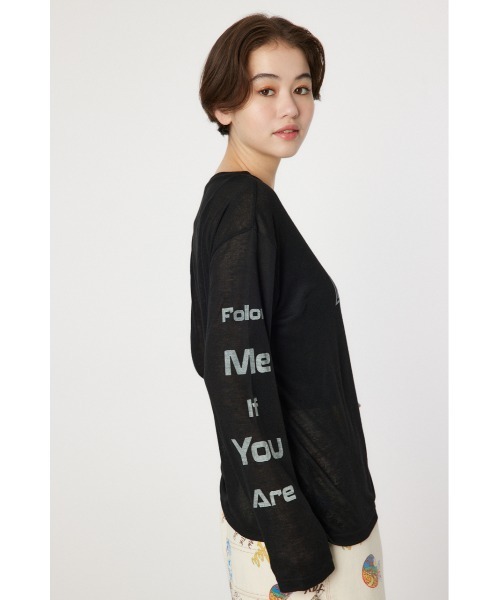 RODEO CROWNS WIDE BOWL(ロデオクラウンズワイドボウル)の「NeotericシアーロングスリーブTシャツ(Tシャツ/カットソー・レディース・ブラック/ライトピンク/オフホワイト・FREE)」の6枚目の写真