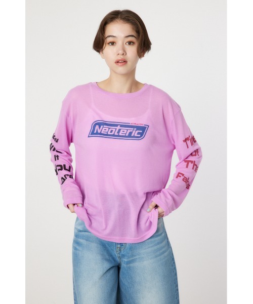 RODEO CROWNS WIDE BOWL(ロデオクラウンズワイドボウル)の「NeotericシアーロングスリーブTシャツ(Tシャツ/カットソー・レディース・ブラック/ライトピンク/オフホワイト・FREE)」の10枚目の写真