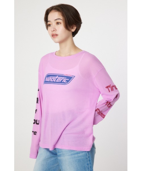 RODEO CROWNS WIDE BOWL(ロデオクラウンズワイドボウル)の「NeotericシアーロングスリーブTシャツ(Tシャツ/カットソー・レディース・ブラック/ライトピンク/オフホワイト・FREE)」の11枚目の写真