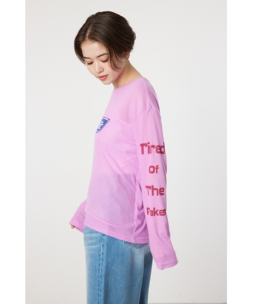 RODEO CROWNS WIDE BOWL(ロデオクラウンズワイドボウル)の「NeotericシアーロングスリーブTシャツ(Tシャツ/カットソー・レディース・ブラック/ライトピンク/オフホワイト・FREE)」の12枚目の写真