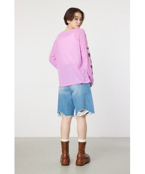 RODEO CROWNS WIDE BOWL(ロデオクラウンズワイドボウル)の「NeotericシアーロングスリーブTシャツ(Tシャツ/カットソー・レディース・ブラック/ライトピンク/オフホワイト・FREE)」の15枚目の写真
