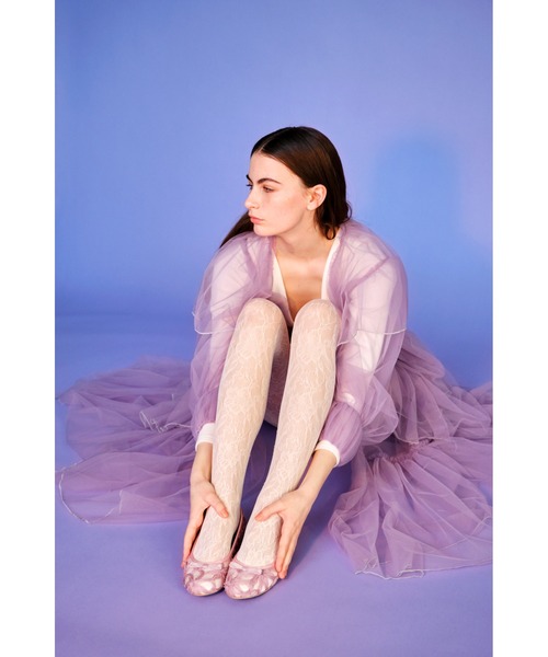 Launa lea(ラウナレア)の「【限定】フラワーシフォンラウンドトゥバレエシューズ(B1605A)(バレエシューズ・レディース・アイボリー/グレー/ピンク・22.5cm/23.0cm/23.5cm/24.0cm/24.5cm/22.0cm/25.0cm)」の6枚目の写真