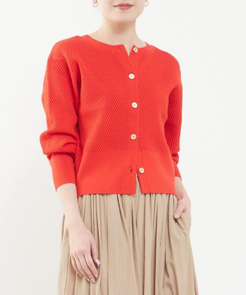 Tiara（ティアラ）の「ハニカムコンパクトカーディガン（カーディガン/ボレロ・レディース・ネイビー/ホワイト/レッド・FREE）」の3枚目の写真