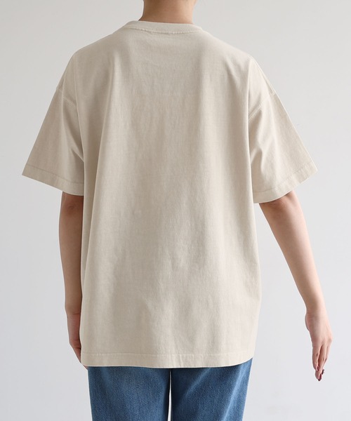 ANME(アンメ)の「ピグメント加工ANMEエンブロイダリーロゴ半袖Tシャツ(Tシャツ/カットソー・レディース・ベージュ/ネイビー/オフホワイト/ブラック・M/L/XL/XXL)」の7枚目の写真