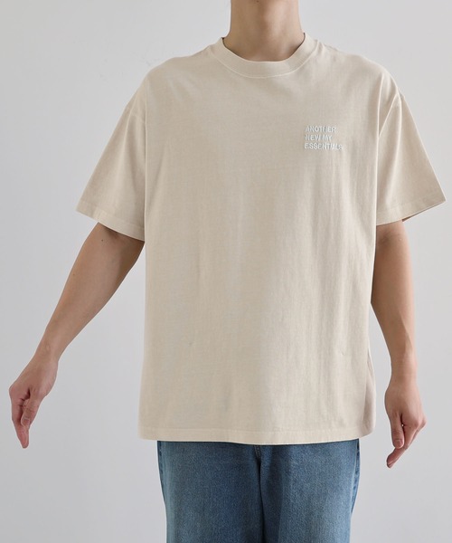 ANME(アンメ)の「ピグメント加工ANMEエンブロイダリーロゴ半袖Tシャツ(Tシャツ/カットソー・レディース・ベージュ/ネイビー/オフホワイト/ブラック・M/L/XL/XXL)」の11枚目の写真