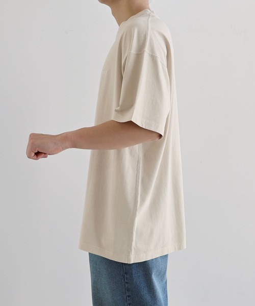 ANME(アンメ)の「ピグメント加工ANMEエンブロイダリーロゴ半袖Tシャツ(Tシャツ/カットソー・レディース・ベージュ/ネイビー/オフホワイト/ブラック・M/L/XL/XXL)」の15枚目の写真