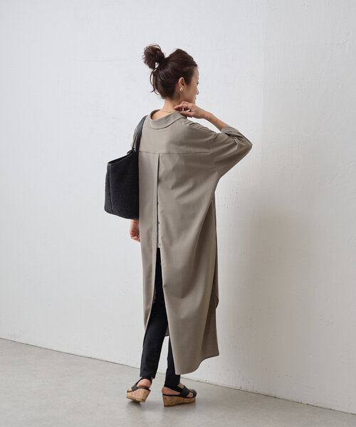 格安新品  バックオープンシャツワンピ（ワンピース）｜BEARDSLEY ワンピース