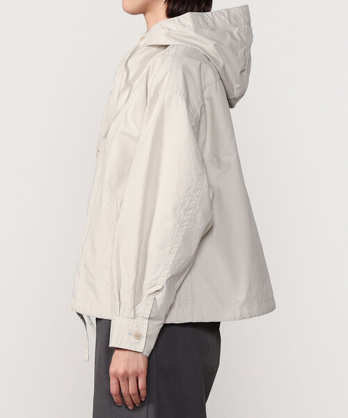 DANTON | コットンリネンダンプ ショートフードジャケット WOMEN
