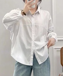 ギャザーデザインオーバーシャツ