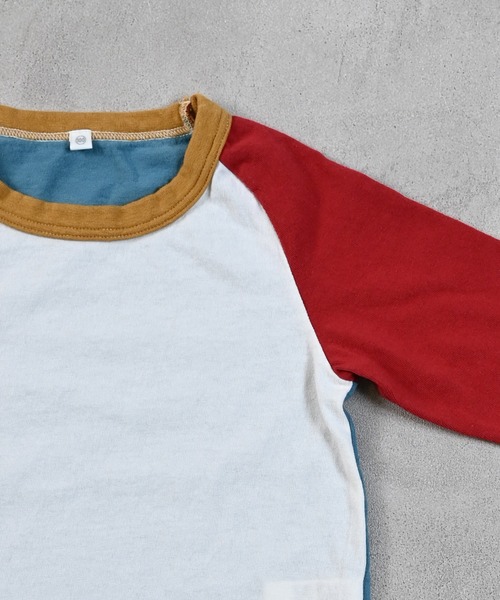 JIPPON(ジポン)の「ムジラグランクレイジーロンT(Tシャツ/カットソー・キッズ・チャコール/オフホワイト/ブルー・110/100/95/90/80/140/130/120)」の8枚目の写真