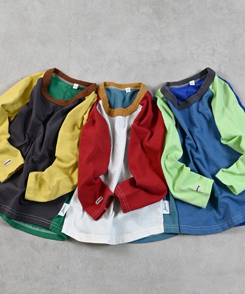 JIPPON(ジポン)の「ムジラグランクレイジーロンT(Tシャツ/カットソー・キッズ・チャコール/オフホワイト/ブルー・110/100/95/90/80/140/130/120)」の11枚目の写真